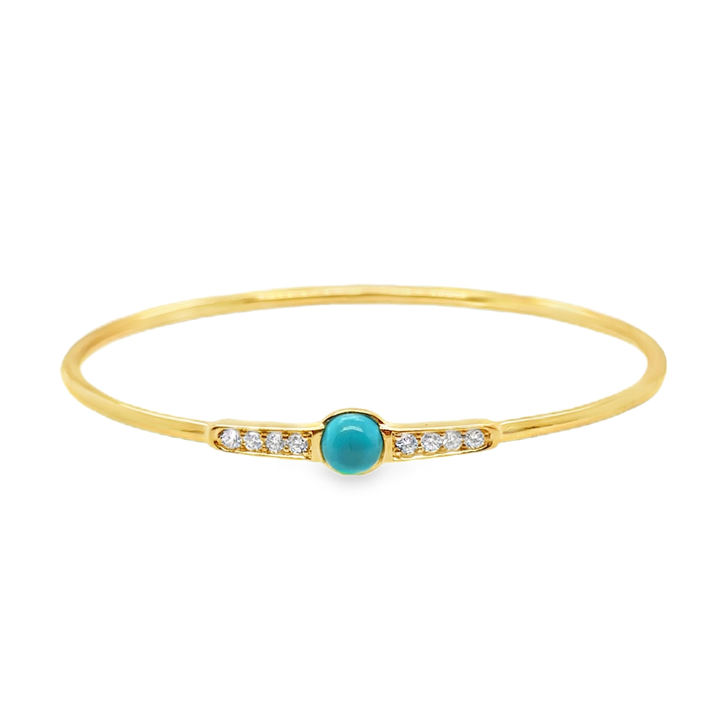 Turquoise and White Zircon Bangle