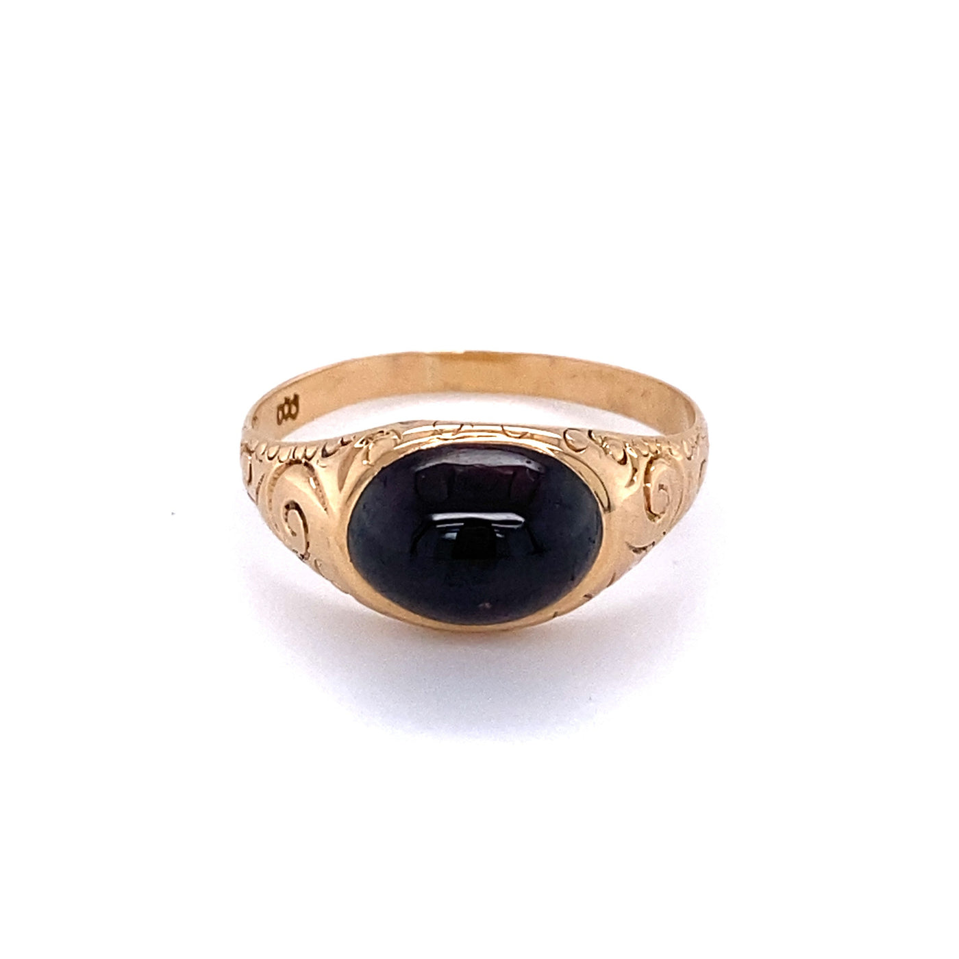 10KR Victorian Garnet Signet Ring