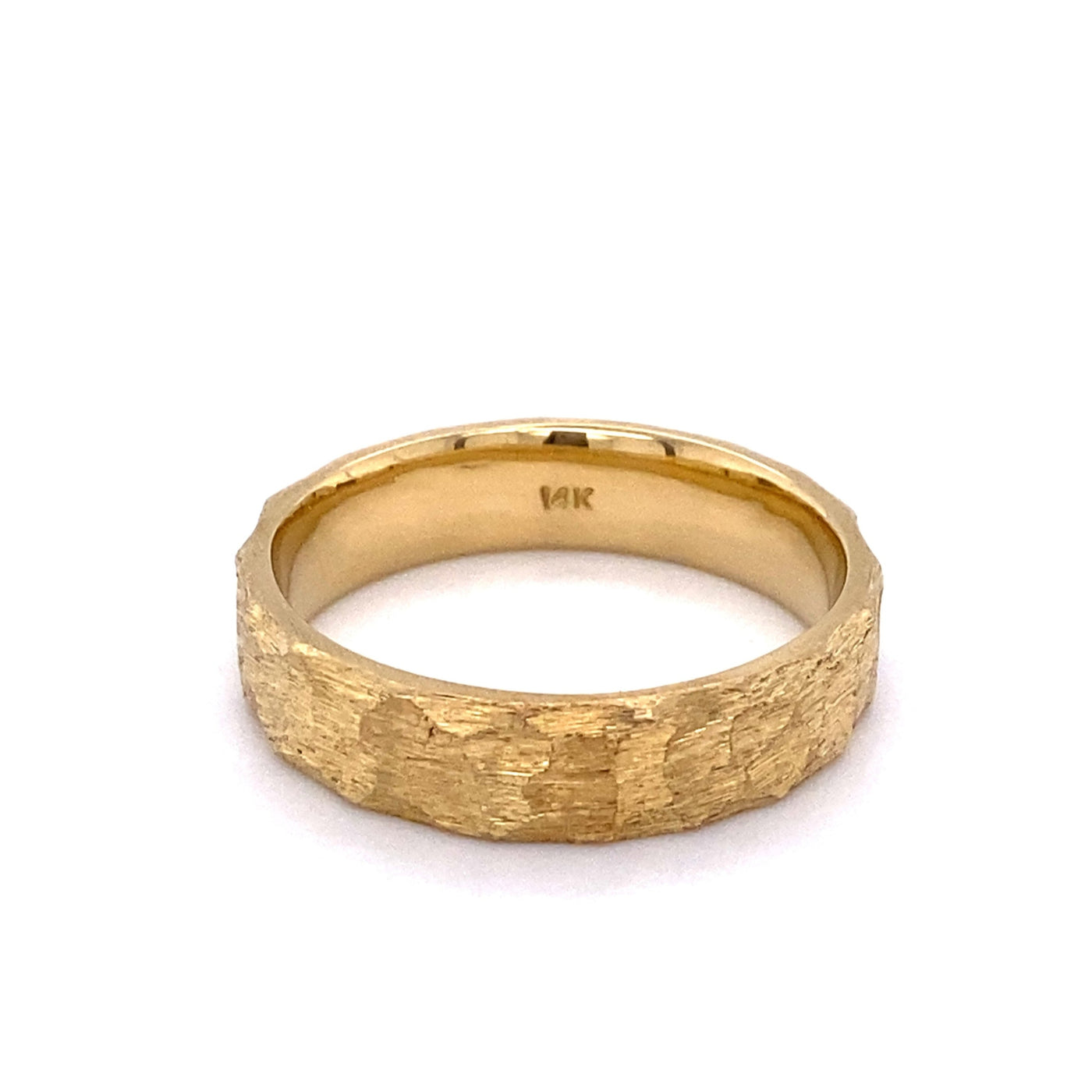 14KY Satin Hammered Band