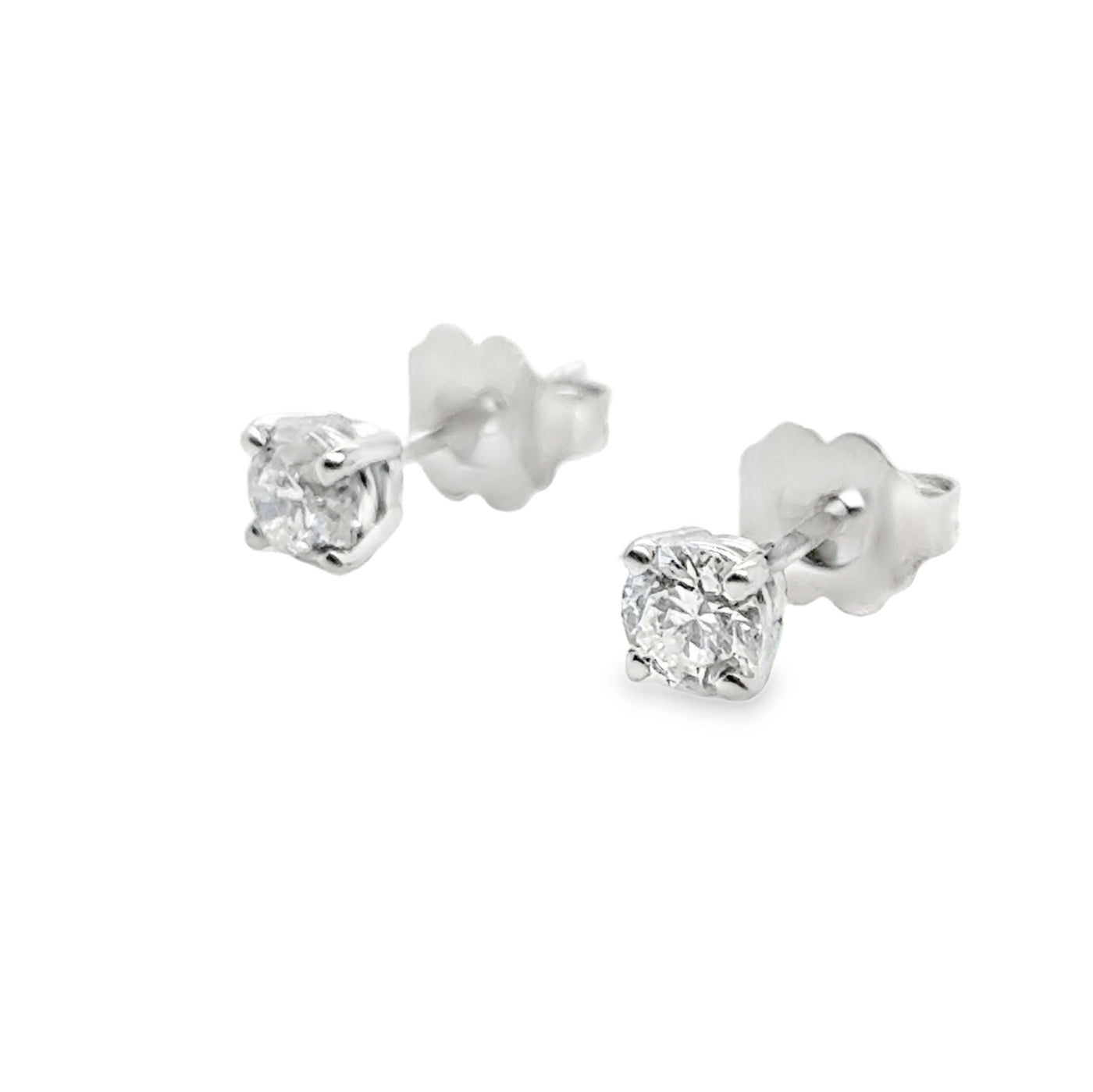 14KW 4 Prong Diamond Studs Earring