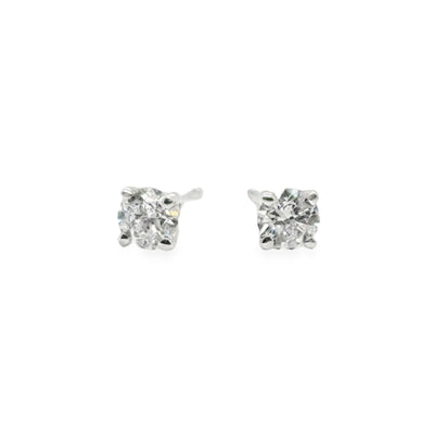14KW 4 Prong Diamond Studs Earring