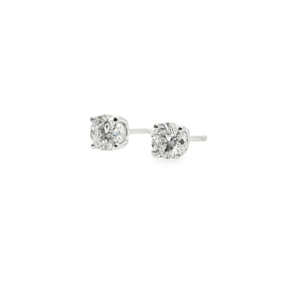 14KW 4 Prong Diamond Studs Earring