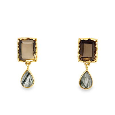 925 GP Two Stone Earrings