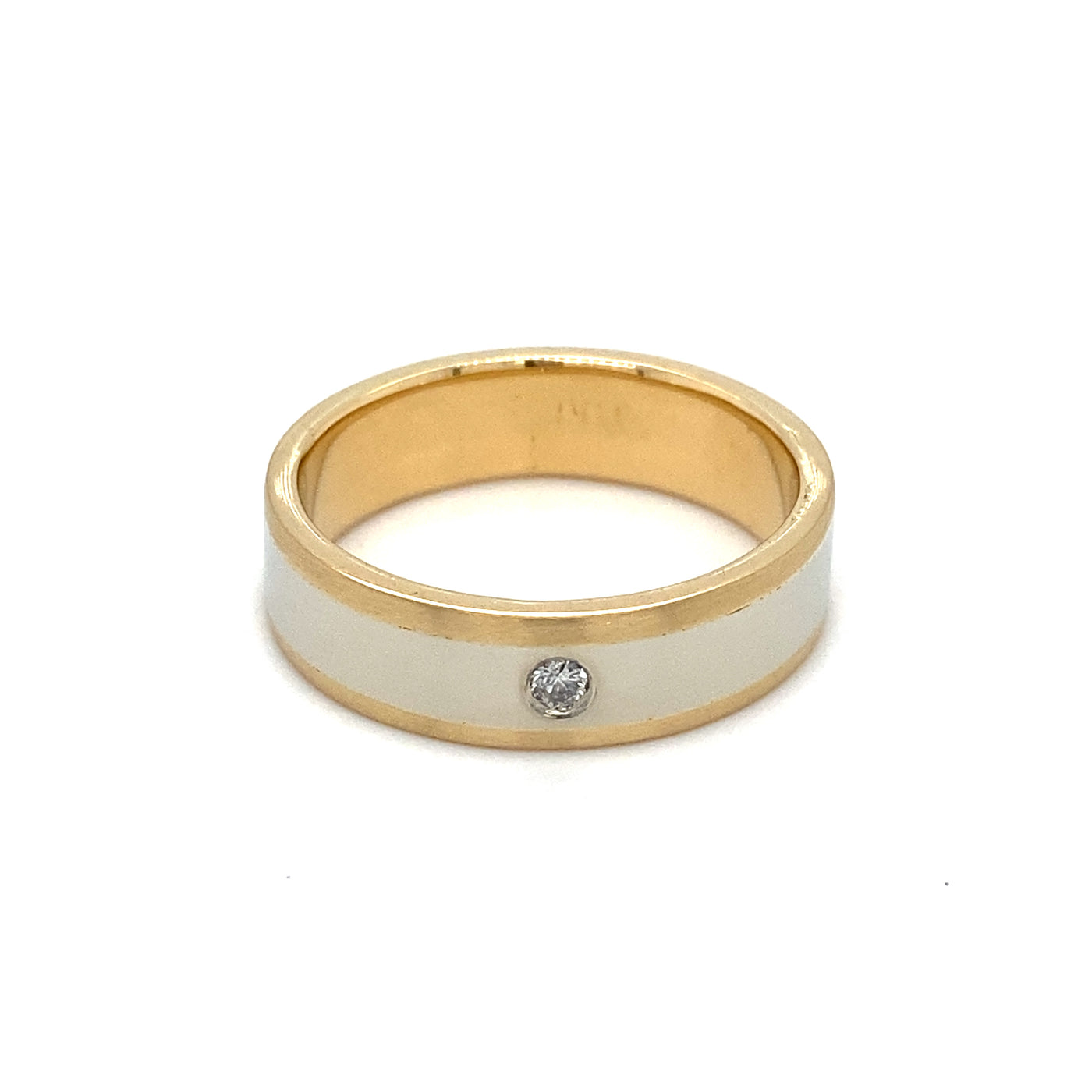 14KTT Single Diamond Band