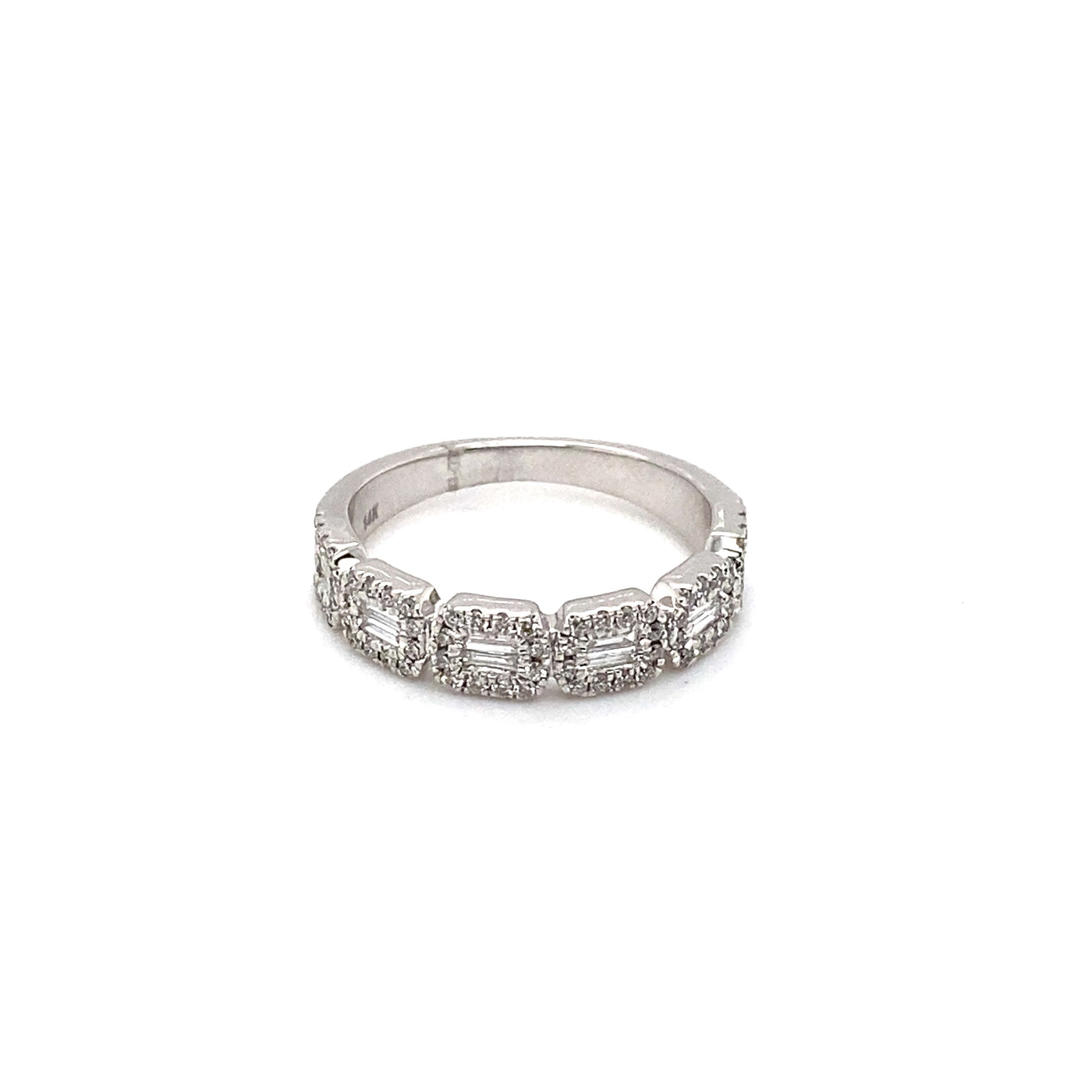 14KW  Baguette & Pave Band Ring