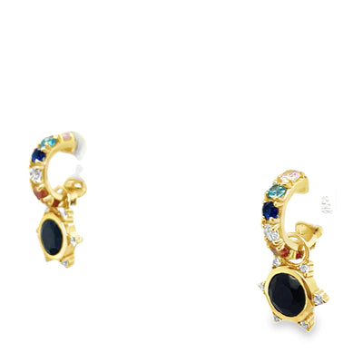 Gold Plated Sterling Silver Star Huggie Hoop