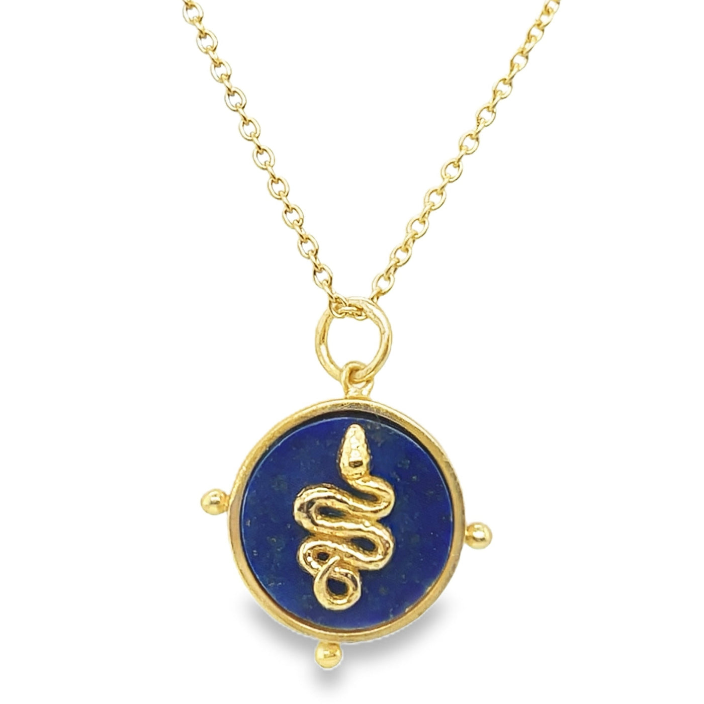 Gold Plated Sterling Silver Medallion Charm with Chain