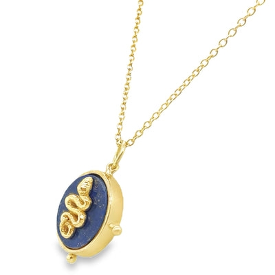 Gold Plated Sterling Silver Medallion Charm with Chain