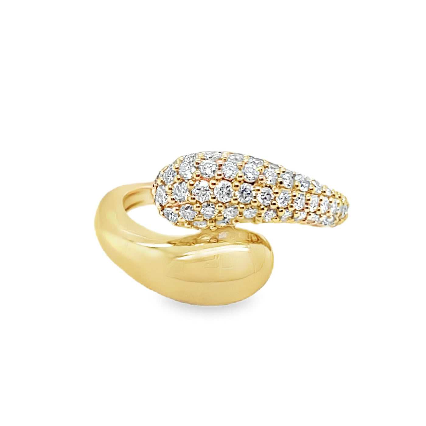 14KY Pave Bypass Ring