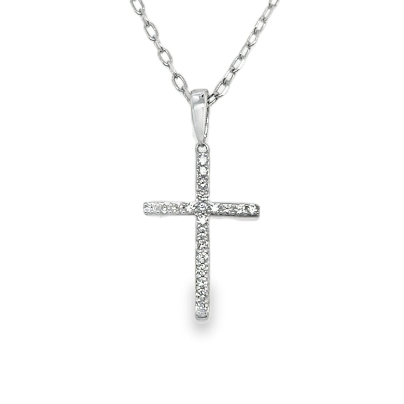 14K Classic Diamond Cross Charm