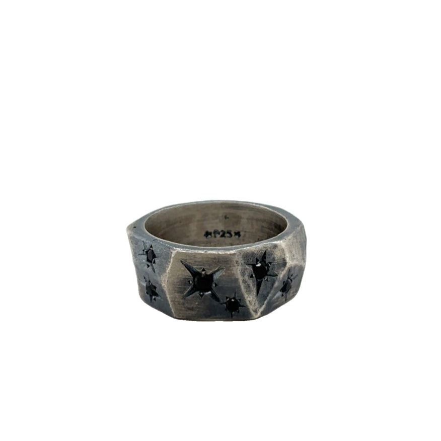 925 Rock Hammer Lab Grown Black Diamond Ring