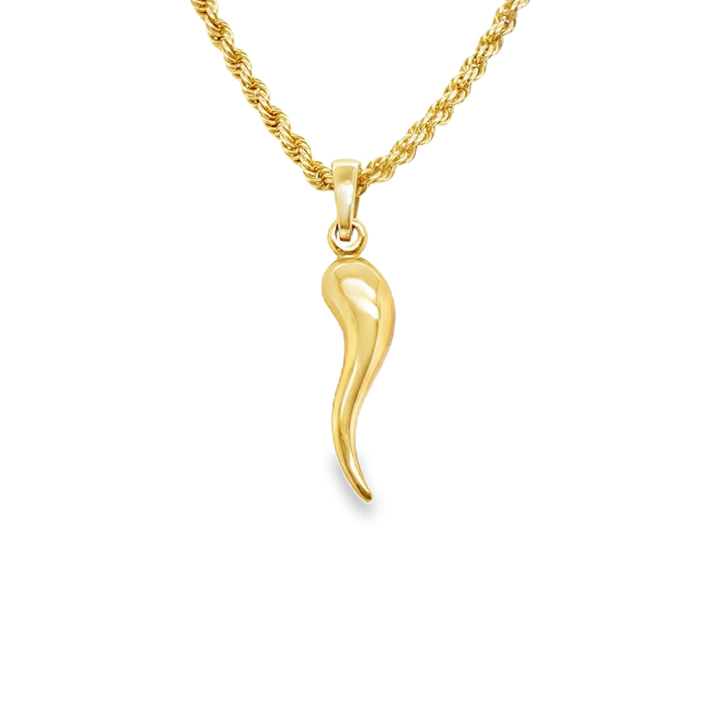 18KY Italian Horn Pendant