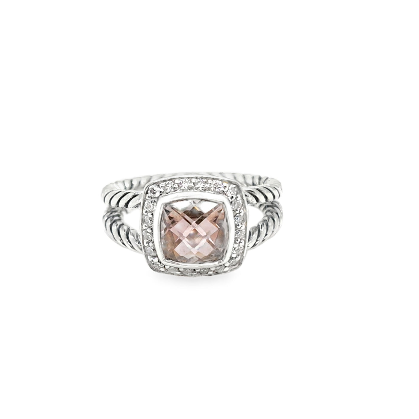 925 David Yurman Morganite and Diamond Ring