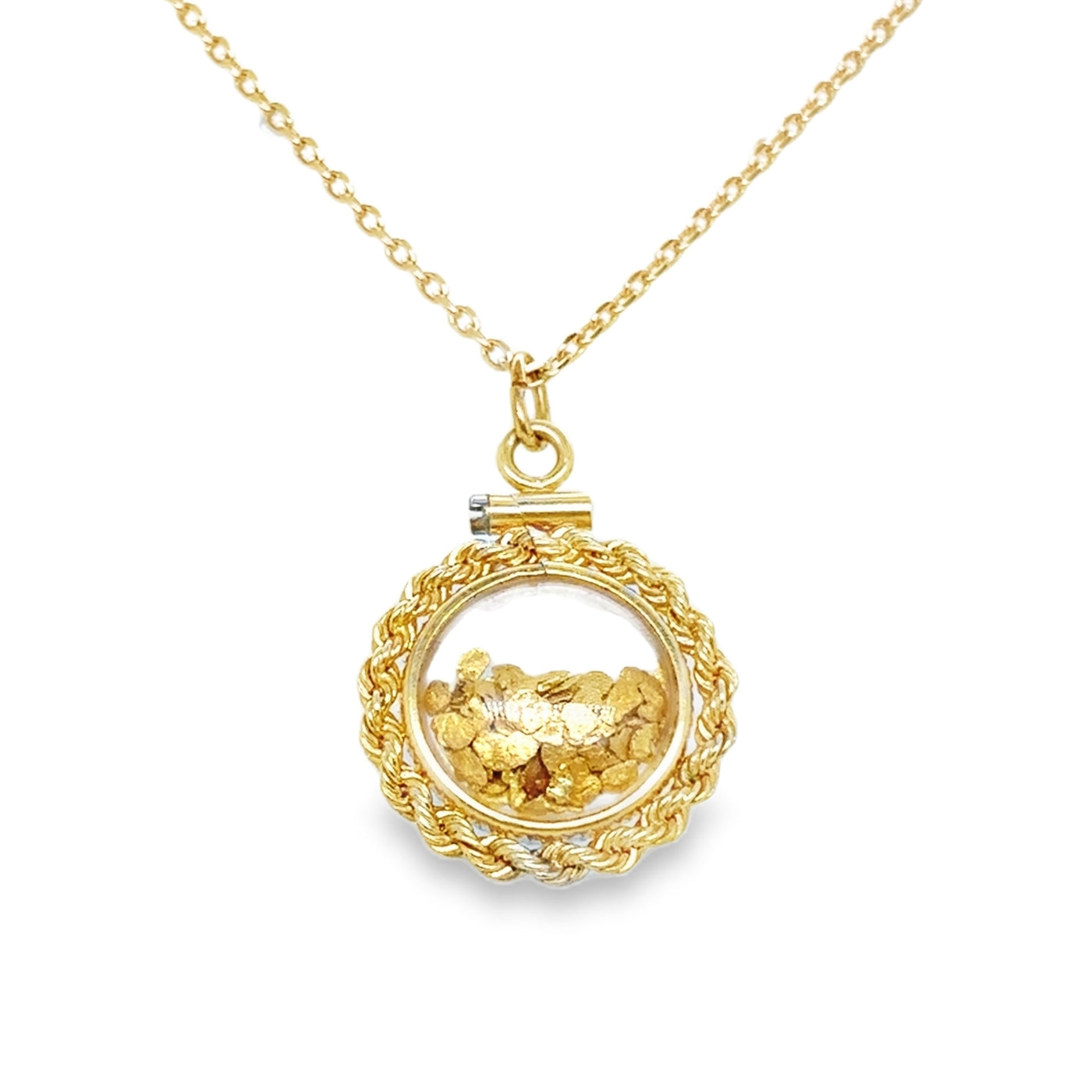 14KY Vintage Gold Shaker Pendant