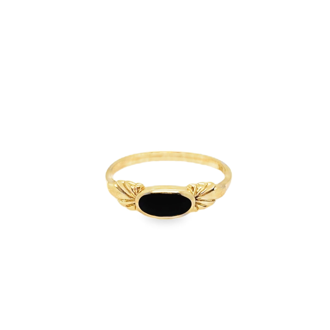 14K Oval Onyx Ring