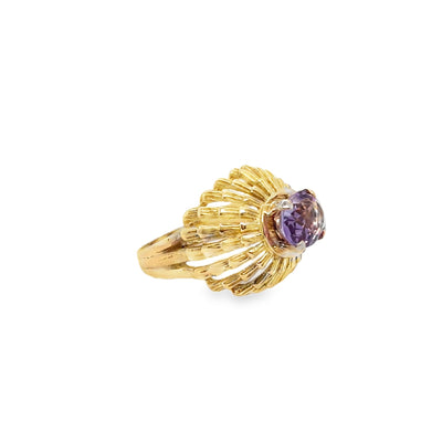 14KY Vintage Rose De France Amethyst Dome Ring