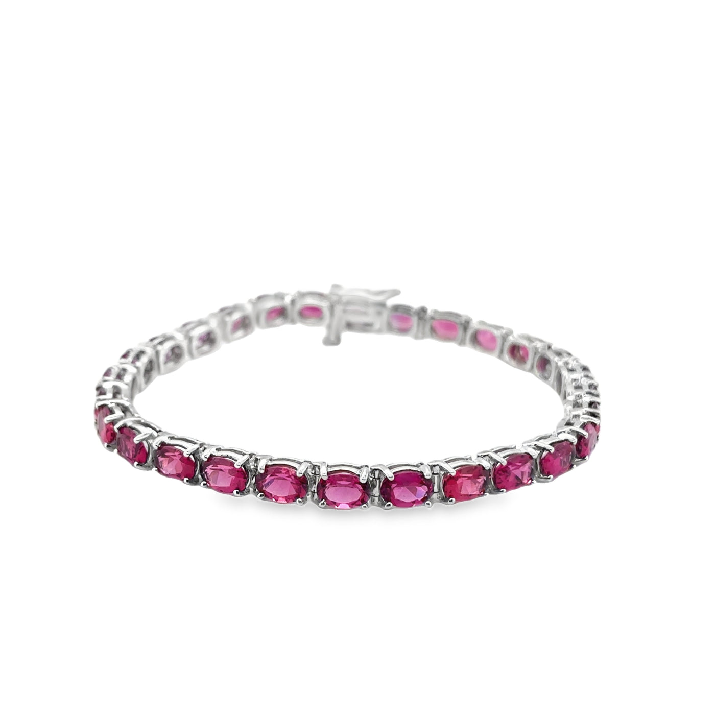 14KW Pink Tourmaline Line Bracelet
