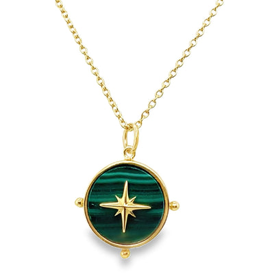 Gold Plated Sterling Silver Medallion Charm with Chain