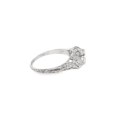 Platinum Old Mine Cut Diamond Ring