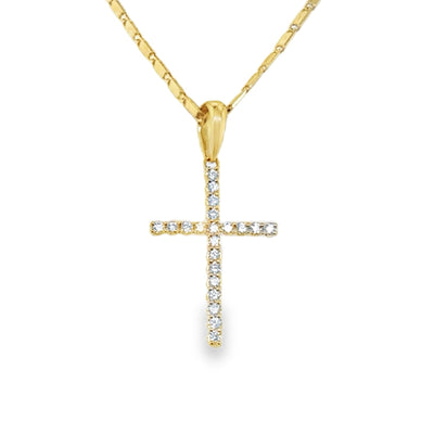 14K Classic Diamond Cross Charm