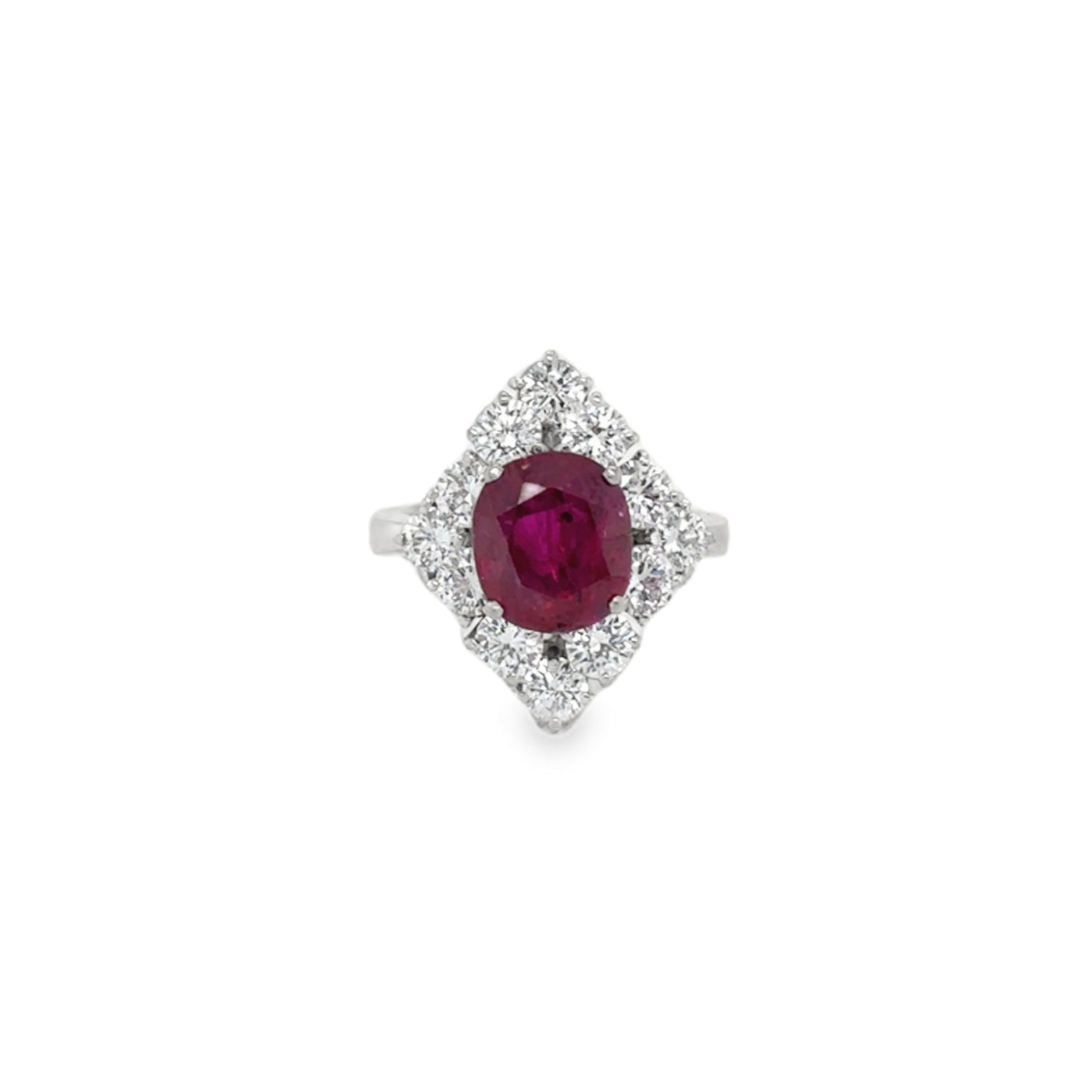 18KW Oval GIA Ruby and Diamond Ring
