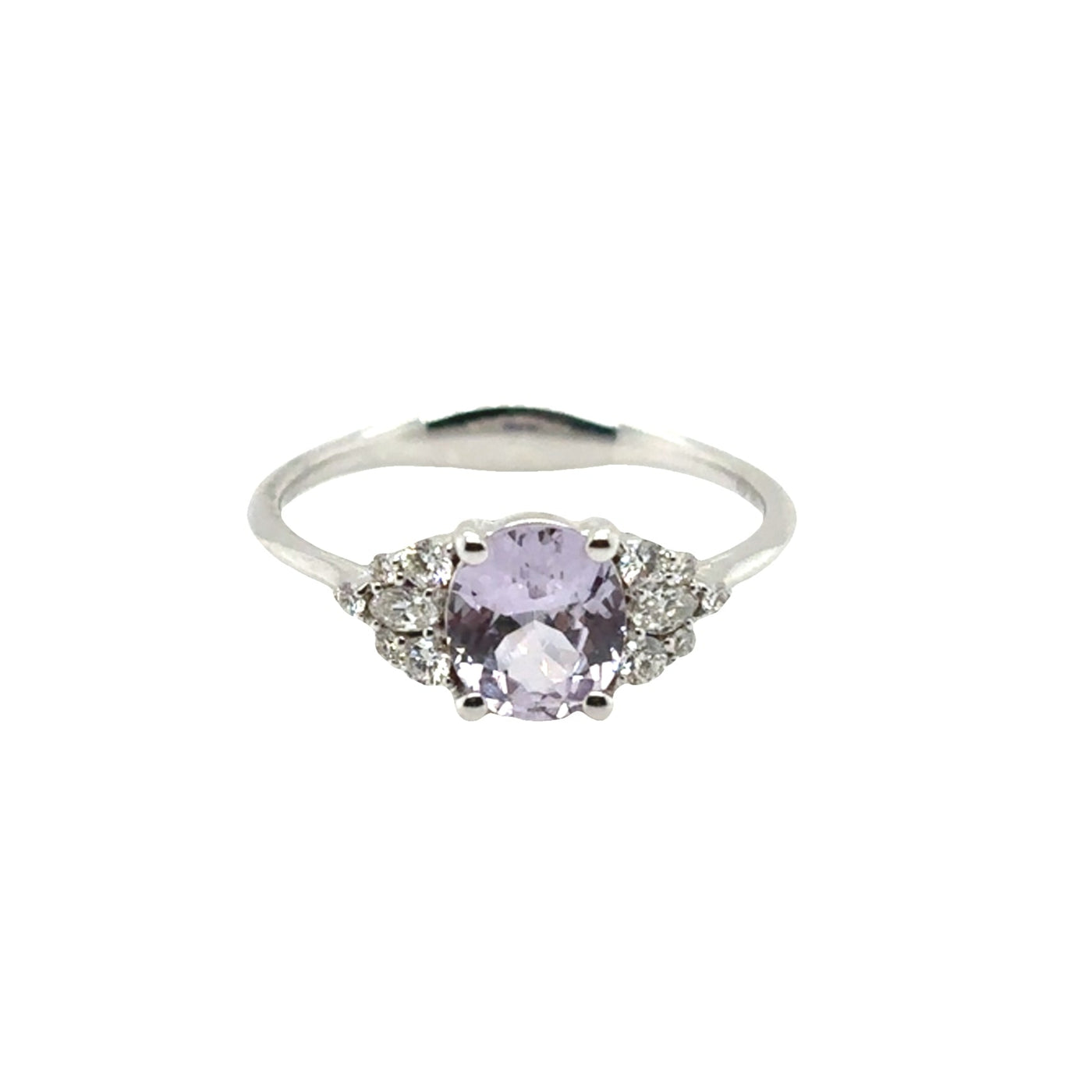 18KW Purple Sapphire & Diamond Ring