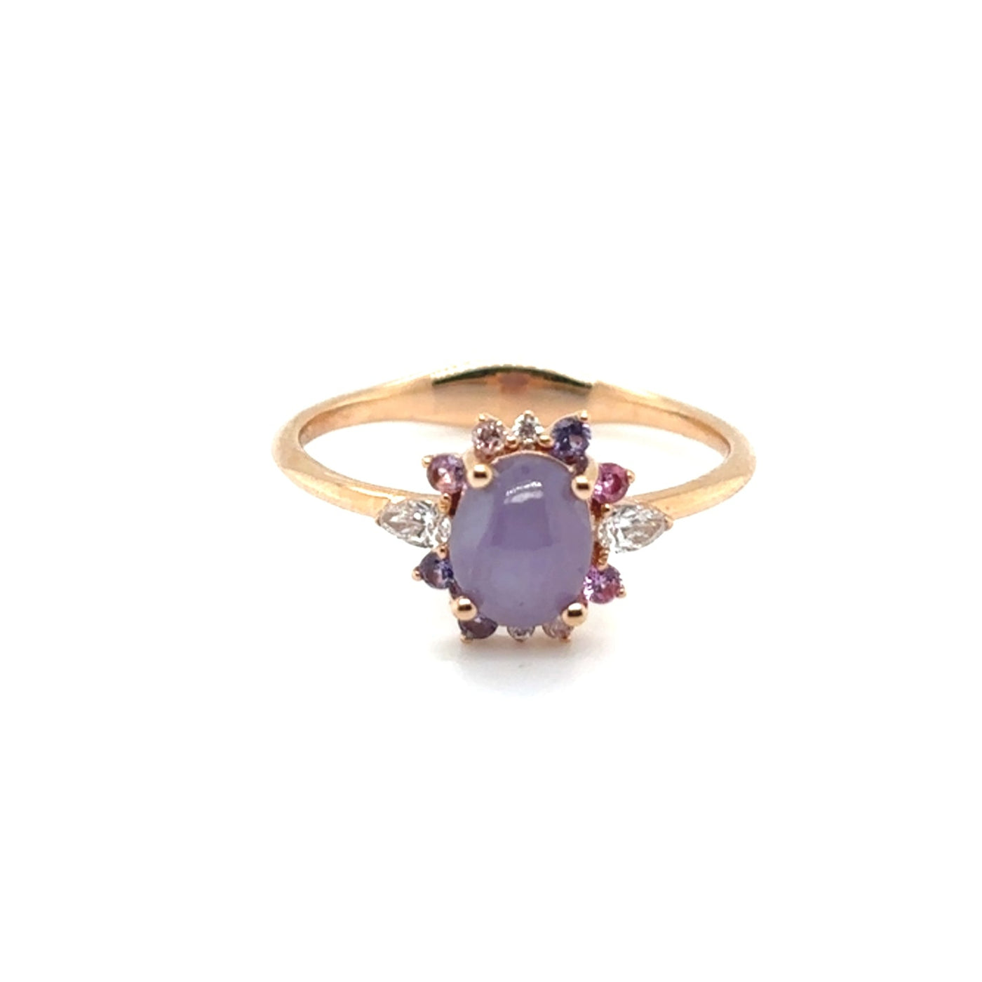 18KR Purple Star Sapphire & Diamond Ring