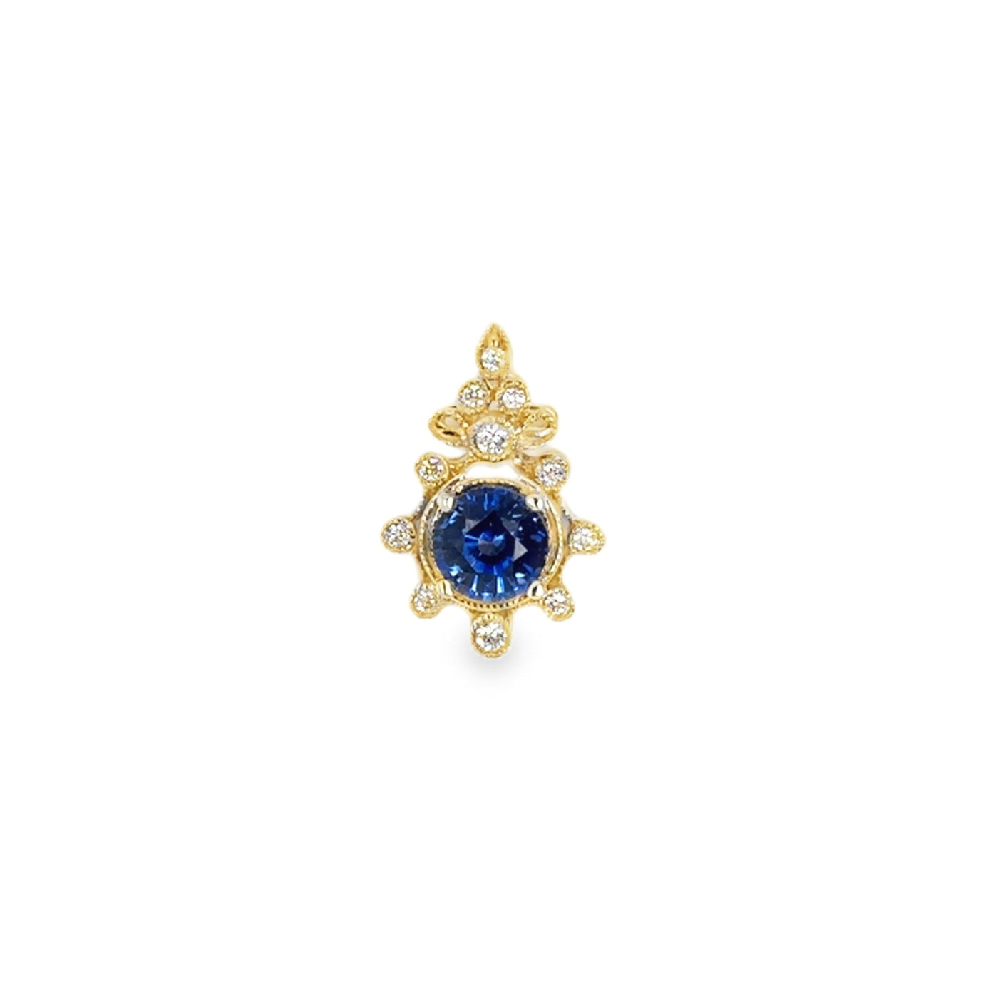 14KY Sapphire and Diamond Pendant
