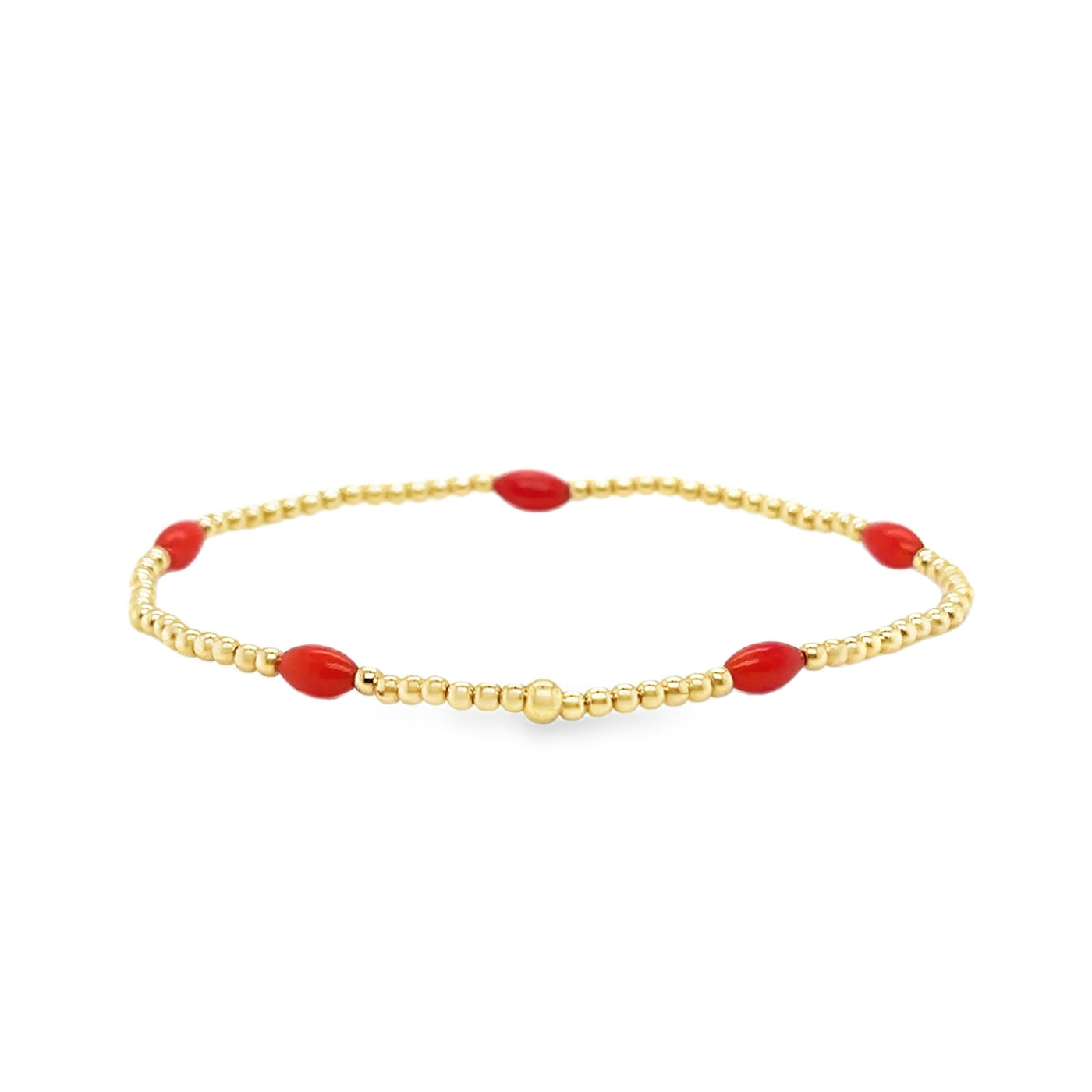 14KY Gold Filled Coral Bead Bracelet
