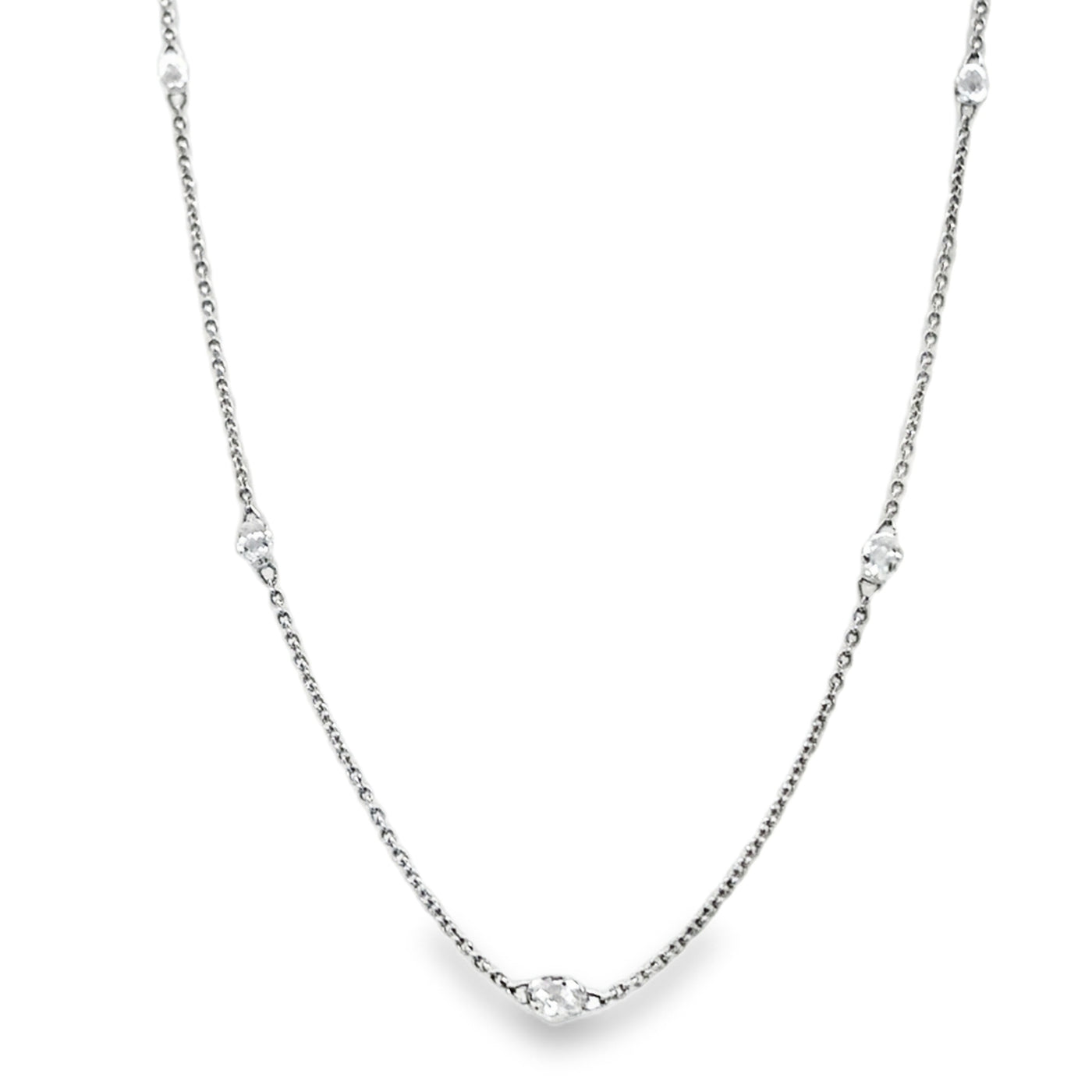 18KW 5-Stone Briolette necklace