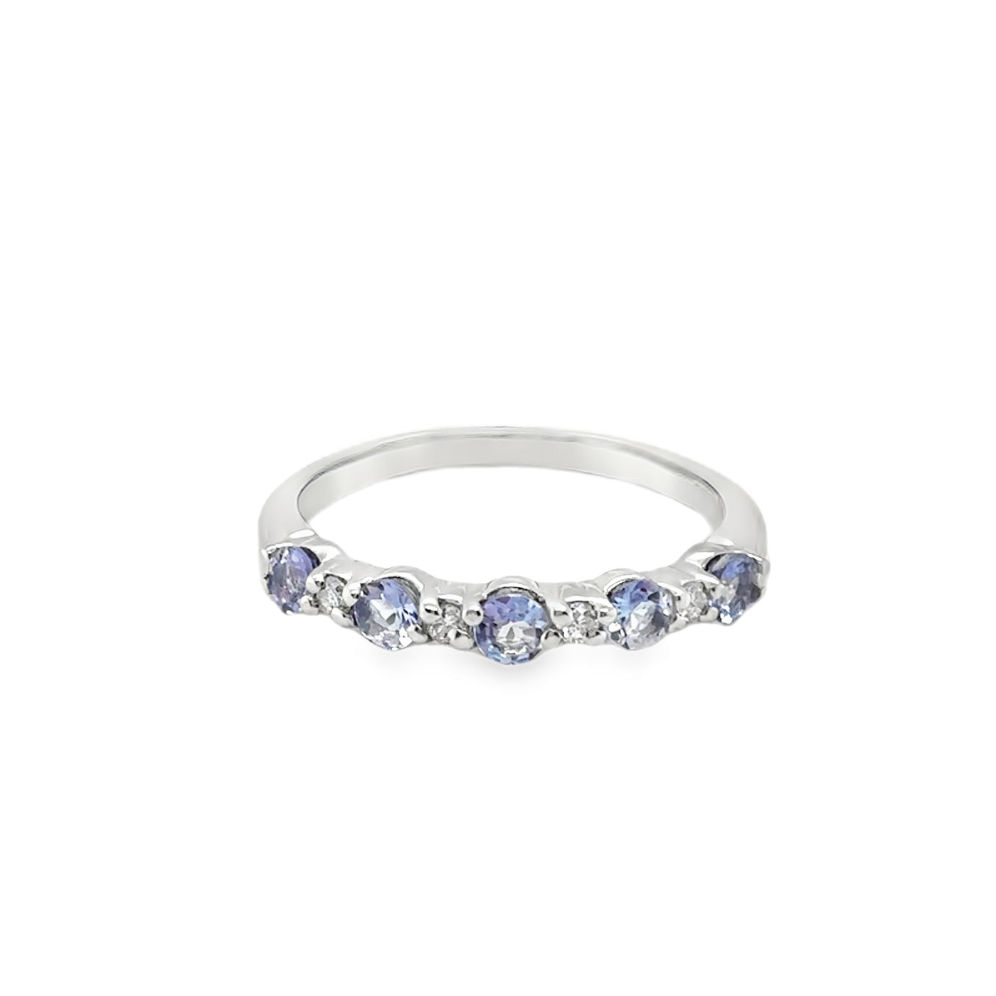 14KW Sapphire & Diamond Band Ring