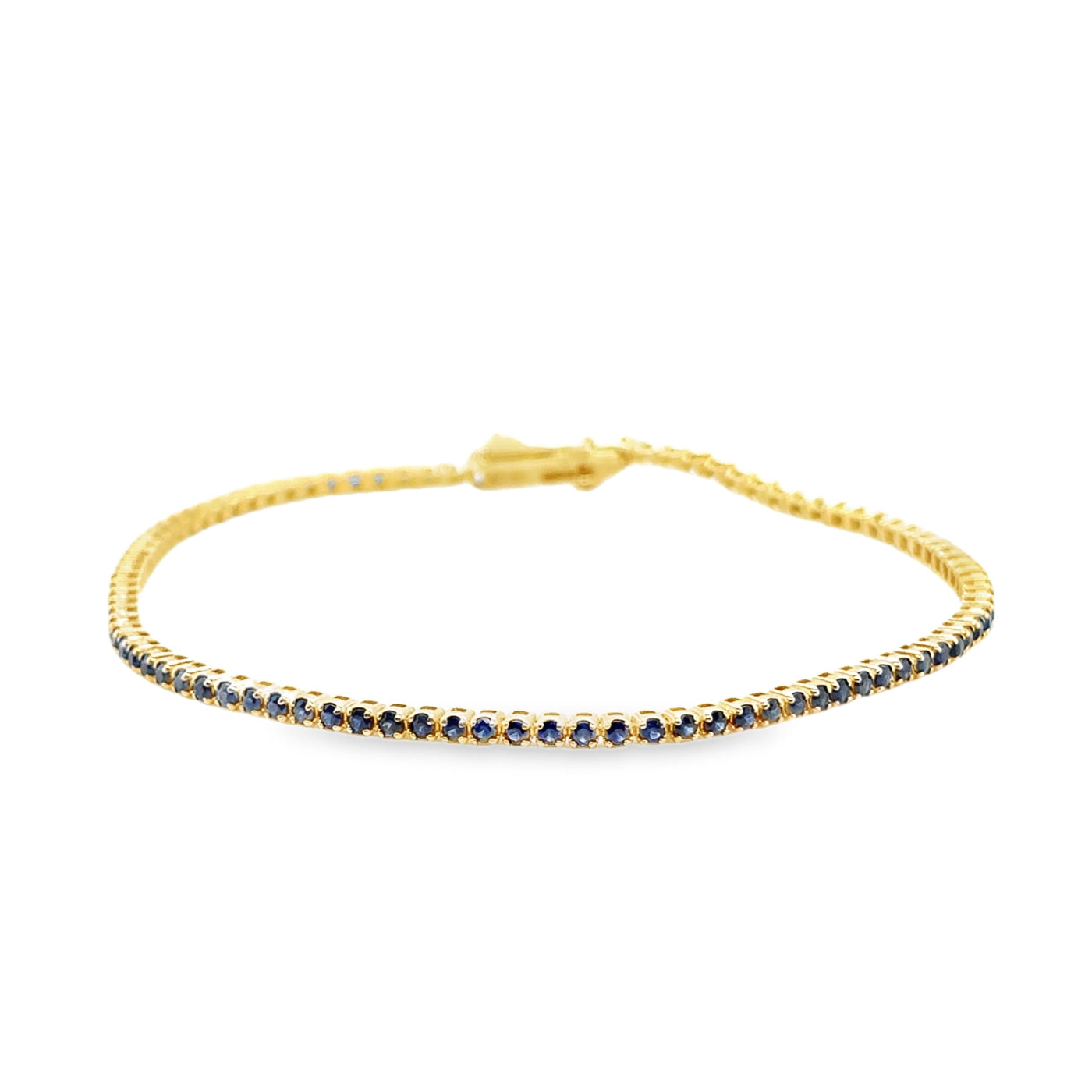 14KY Blue Sapphire Line Bracelet