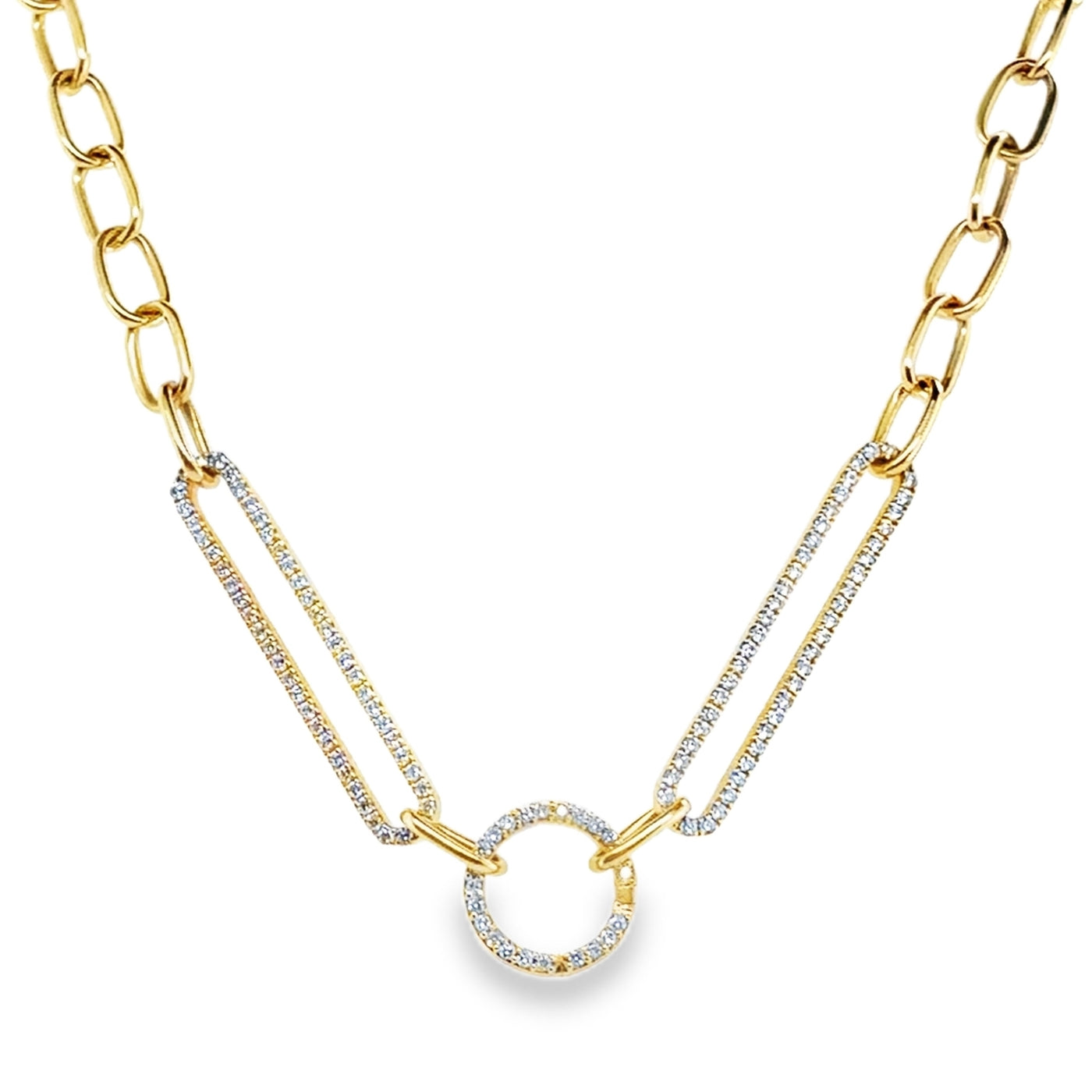 14K Diamond and Gold Link Necklace  (no clasp)