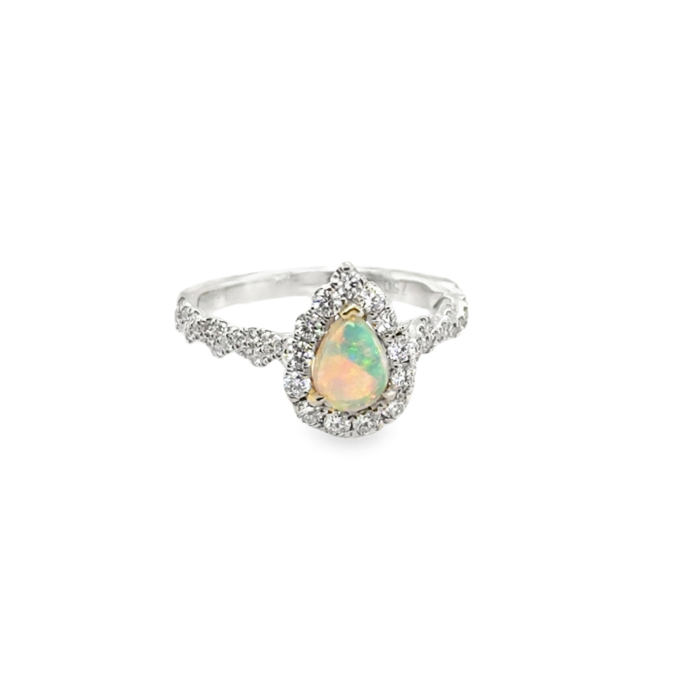 18KW Pear Opal Ring