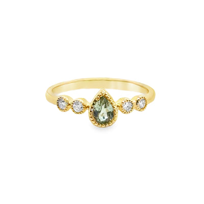 14K Spinel  Diamond Ring