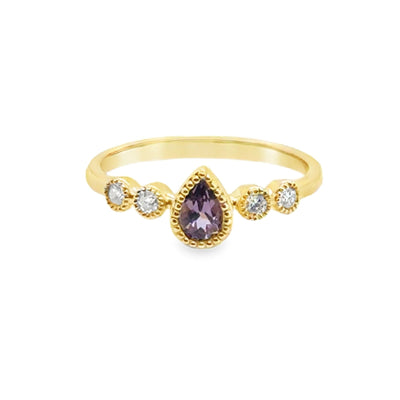 14K Spinel  Diamond Ring
