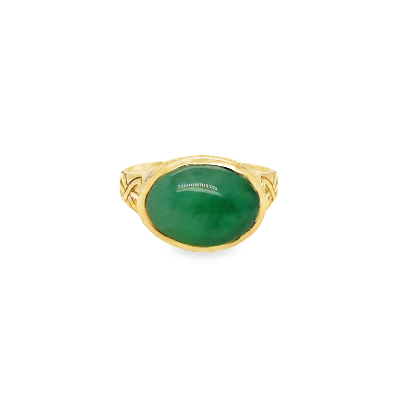 18KY Jadeite Poison Ring