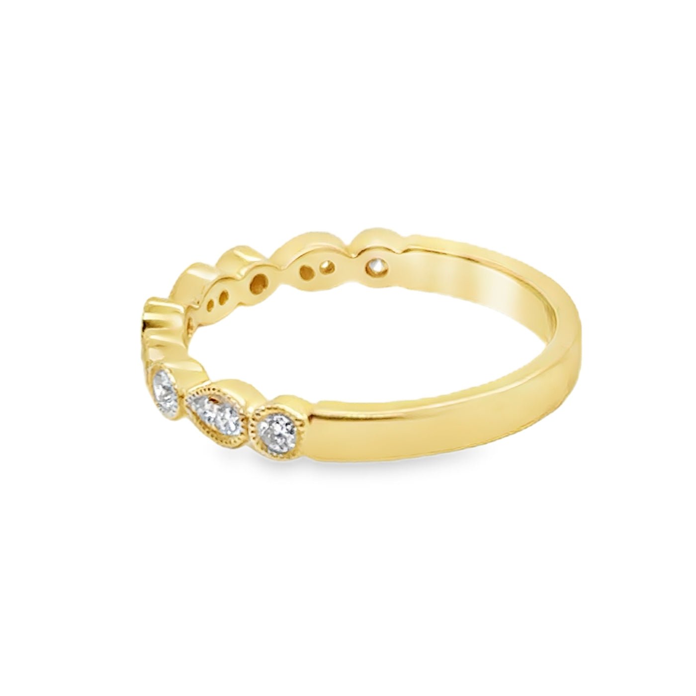 14KY Milgrain Diamond Band