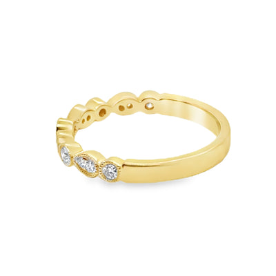 14KY Milgrain Diamond Band