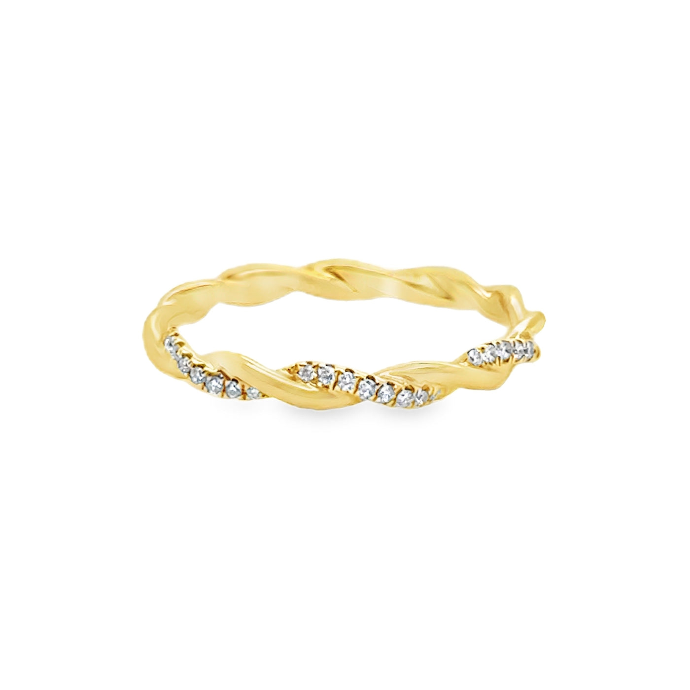 18KY Diamond + Plain Twist Band