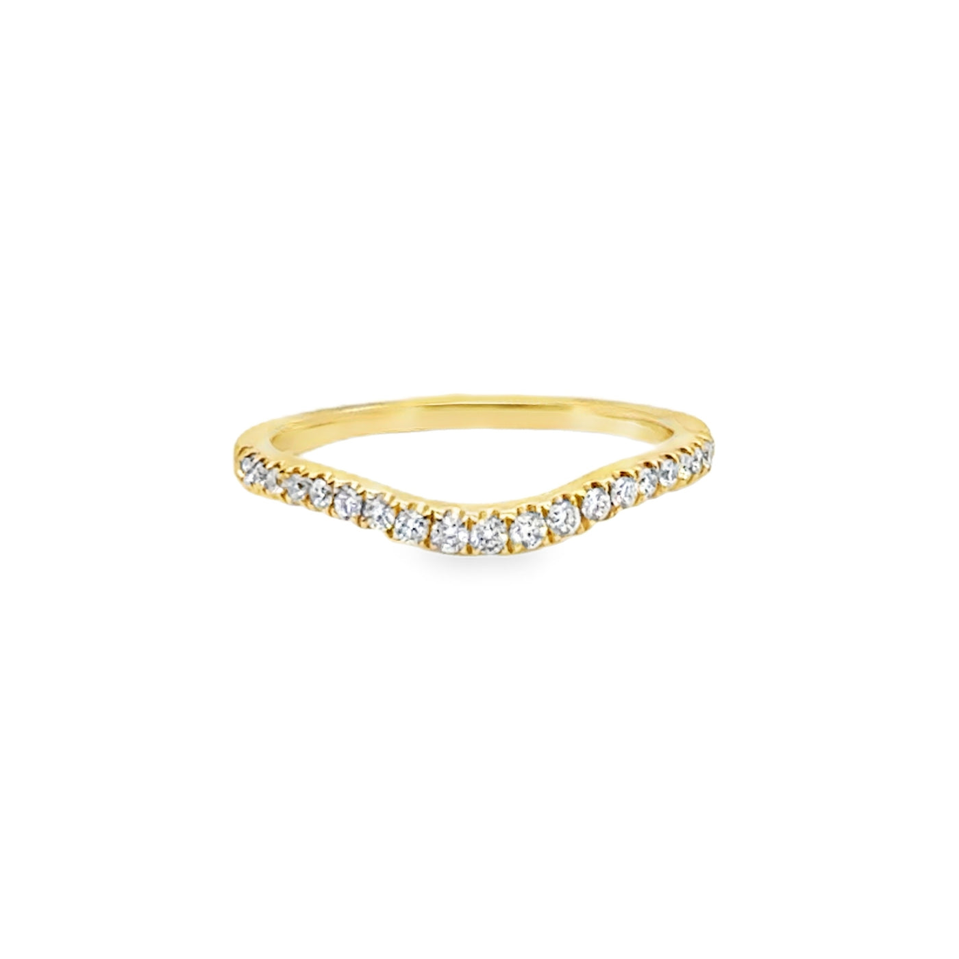 18K Diamond Rounded Contour Band