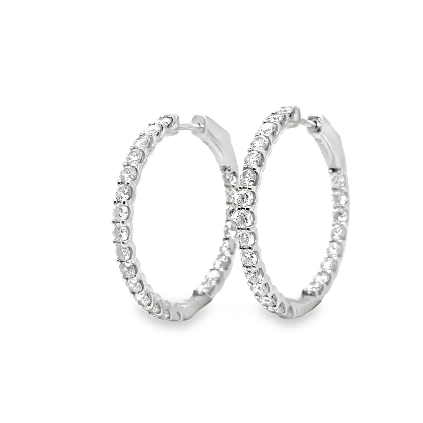 14KW Diamond Hoop Earrings