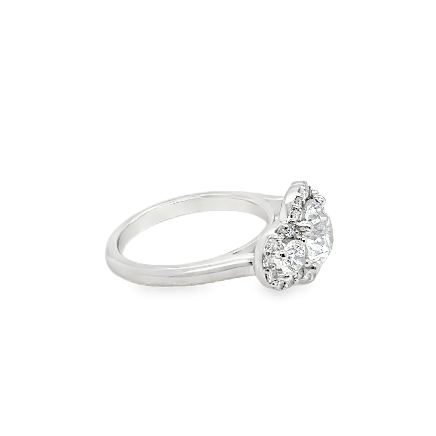 Platinum 3-Stone F I1 Diamond Ring