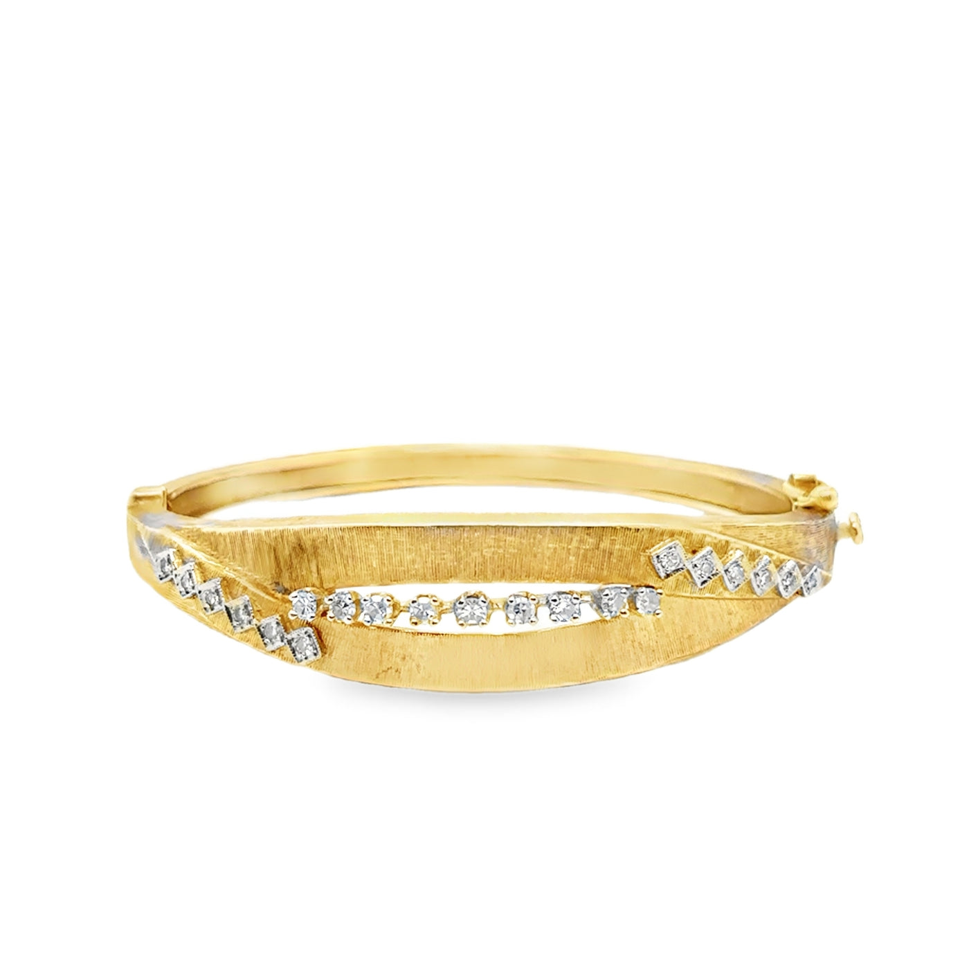 14KY Art Deco Hinged Bangle