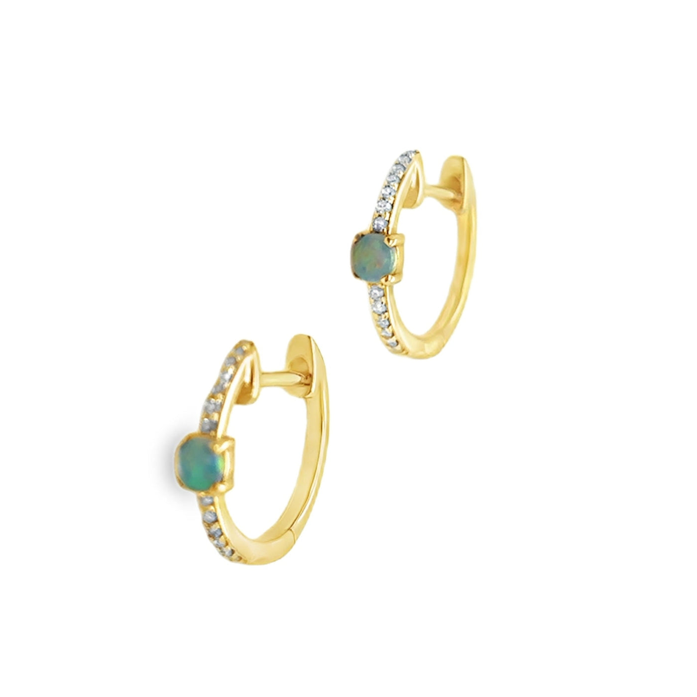 14KY Opal Huggies Earrings