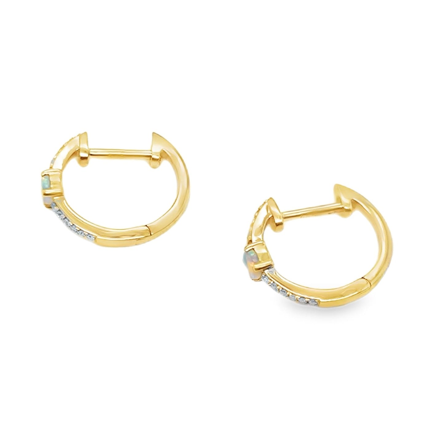 14KY Opal Huggies Earrings