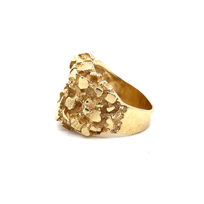 14KY Gold Nugget Ring Size