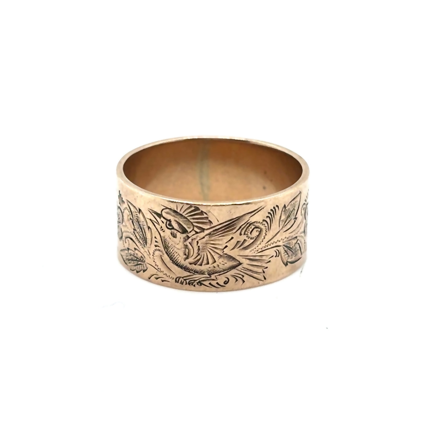 10KY Floral Etched Ring