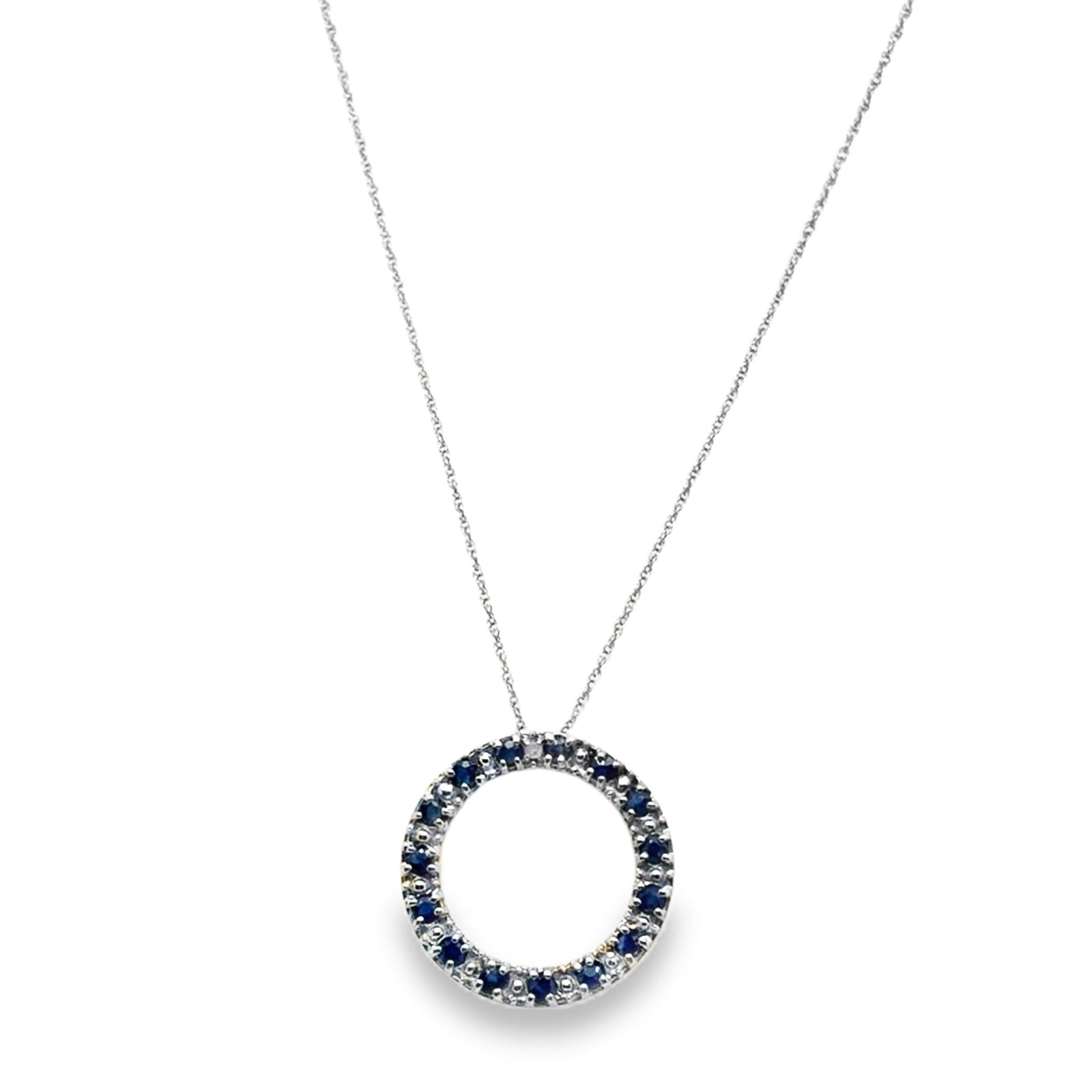 10KW Sapphire & Diamond Circle Necklace