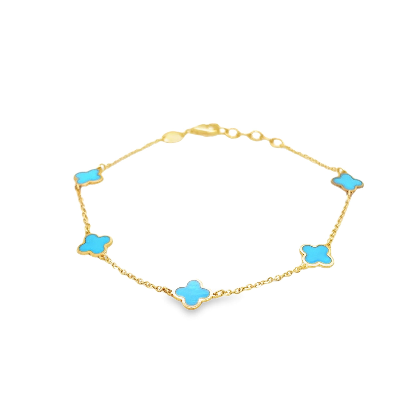 14KY Turquoise Inlay Bracelet